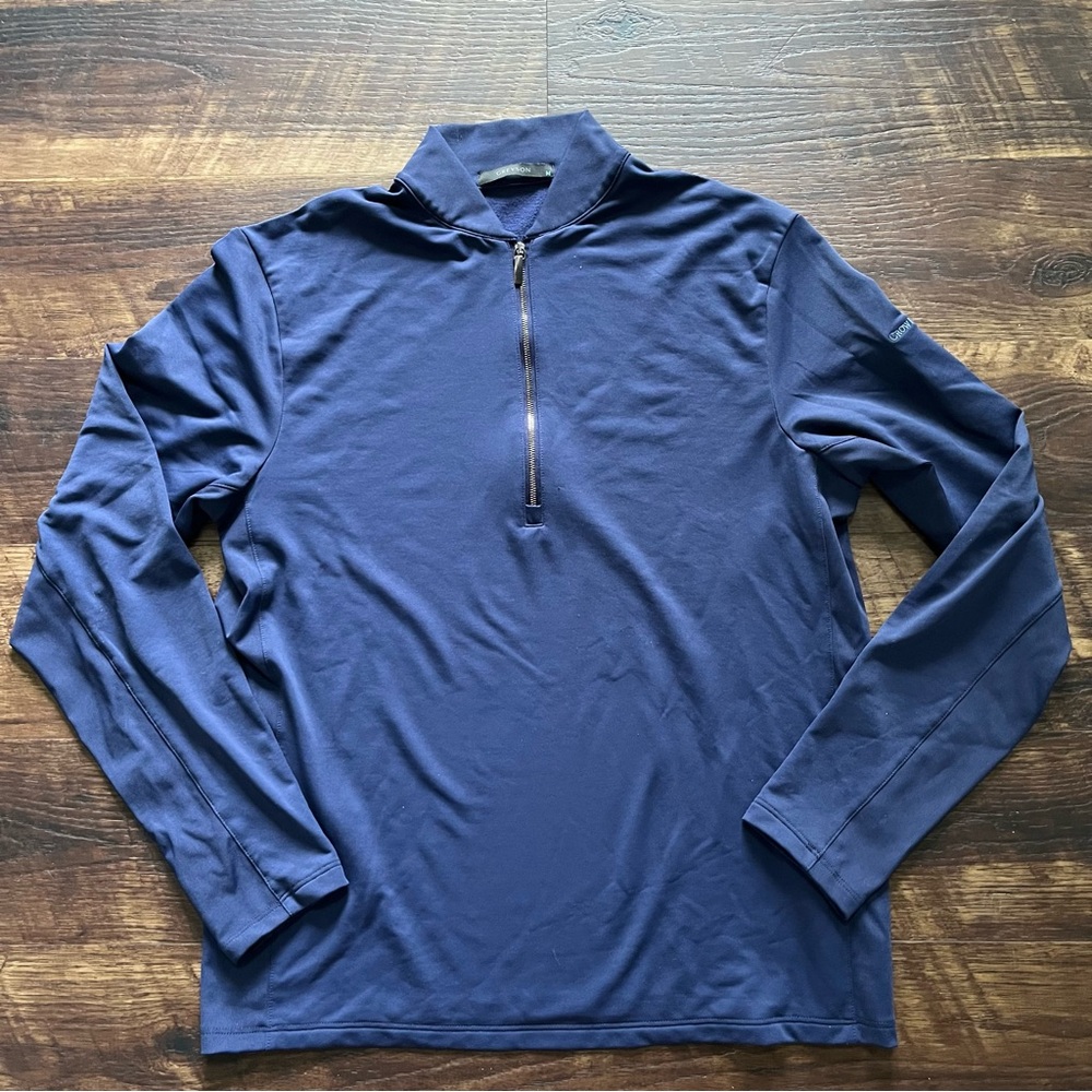 Greyson Men's Blue Zip Up Sweater